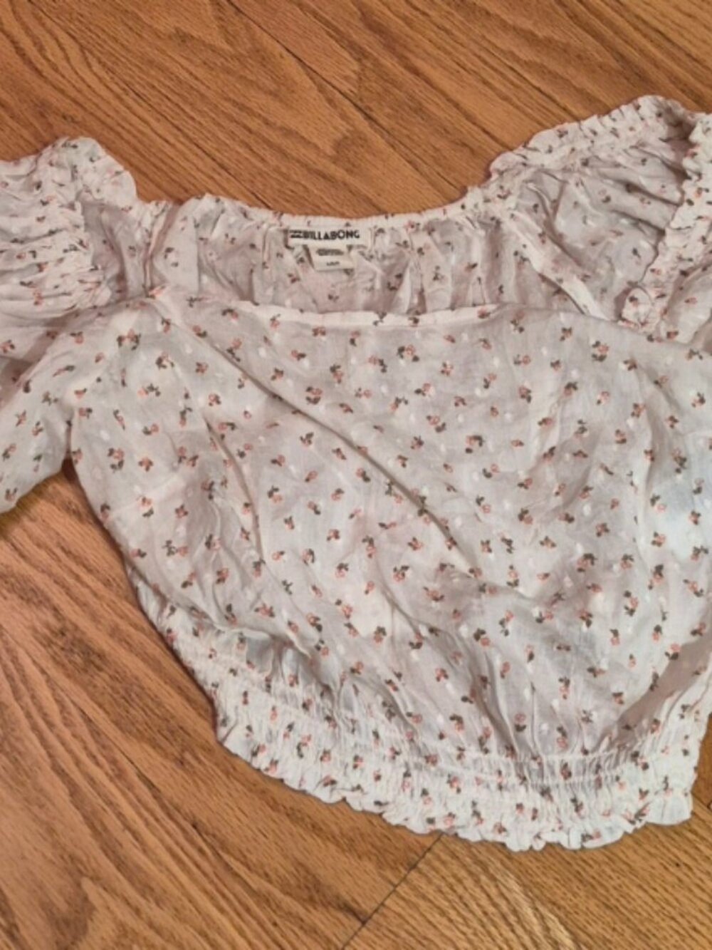 WOMEN BILLABONG LIGHT COTTON BLOUSE ELASTIC WASTE SIZE LARGE